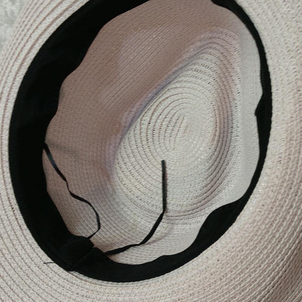 Woven Western Straw Beach Hat Cowrie Cowry Shells Tassels Tinted White Boho - Picture 11 of 15